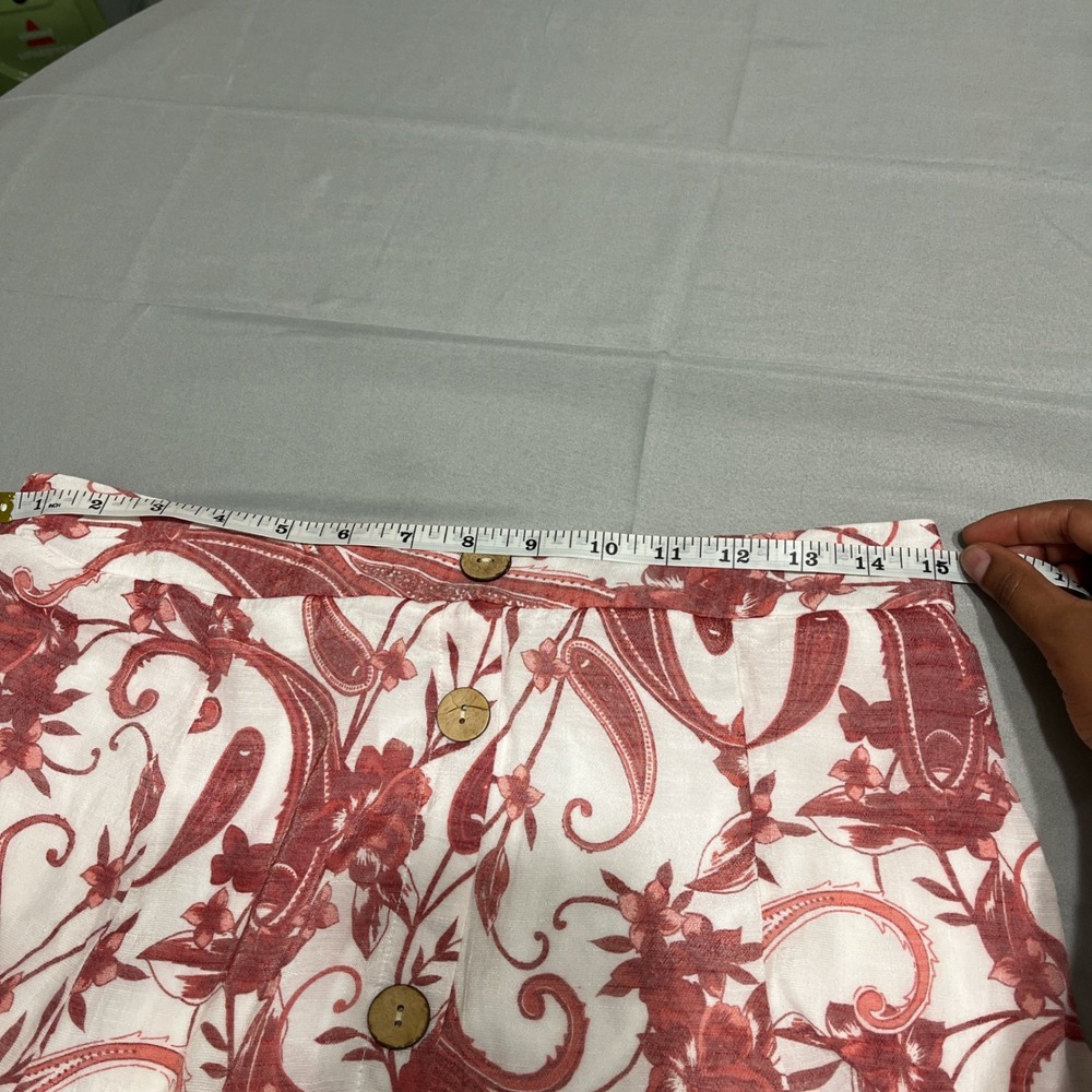 Mlle Gabrielle Floral Paisley Midi Skirt‎ Size M Boho Cottage-core Button Front - Picture 6 of 7